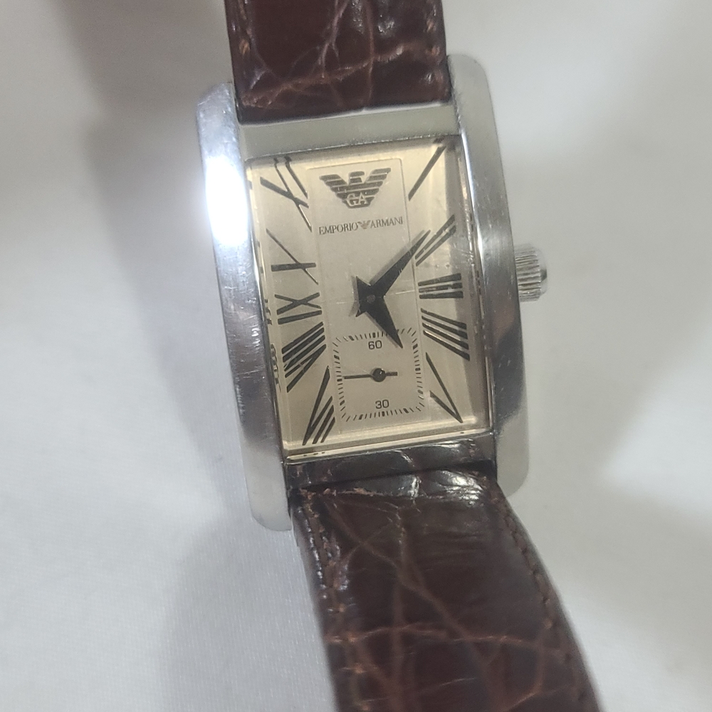 Emporio Armani Brown Leather Strap Watch